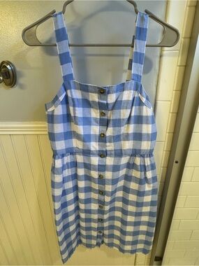 J. Crew Blue and White Gingham Sundress